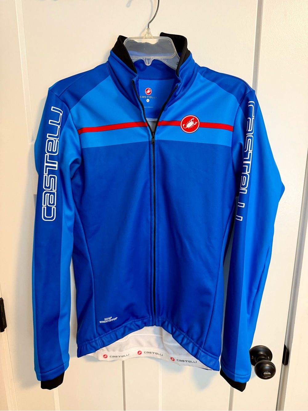 Women's Castelli windstopper XL Blue Full-Zip Cycling Jacket